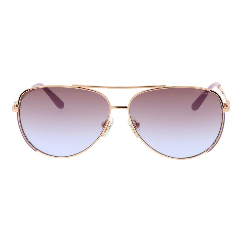 Guess Rose Gold Metal Aviator Sunglasses for Women