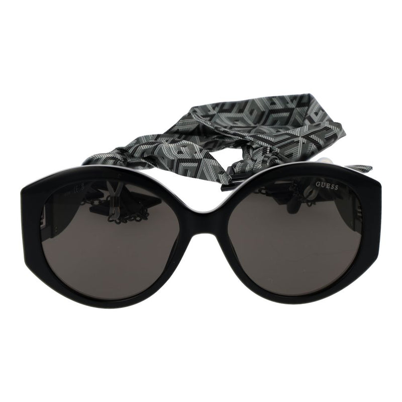 Guess Black Plastic Round Sunglasses for Women
