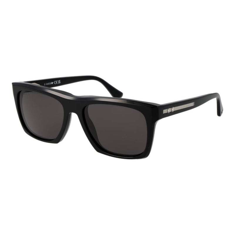 Web Black Acetate Rectangle Sunglasses for Men