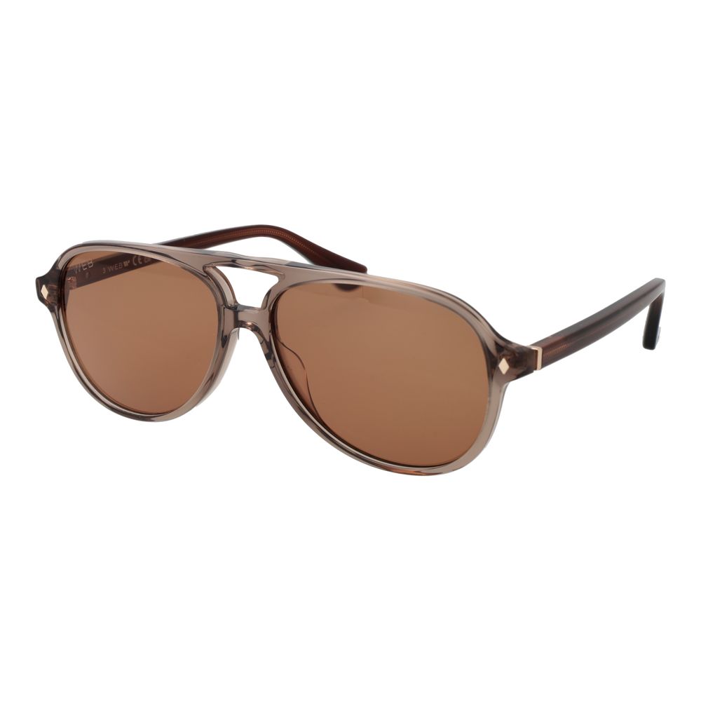 Web Brown Acetate Aviator Sunglasses for Men