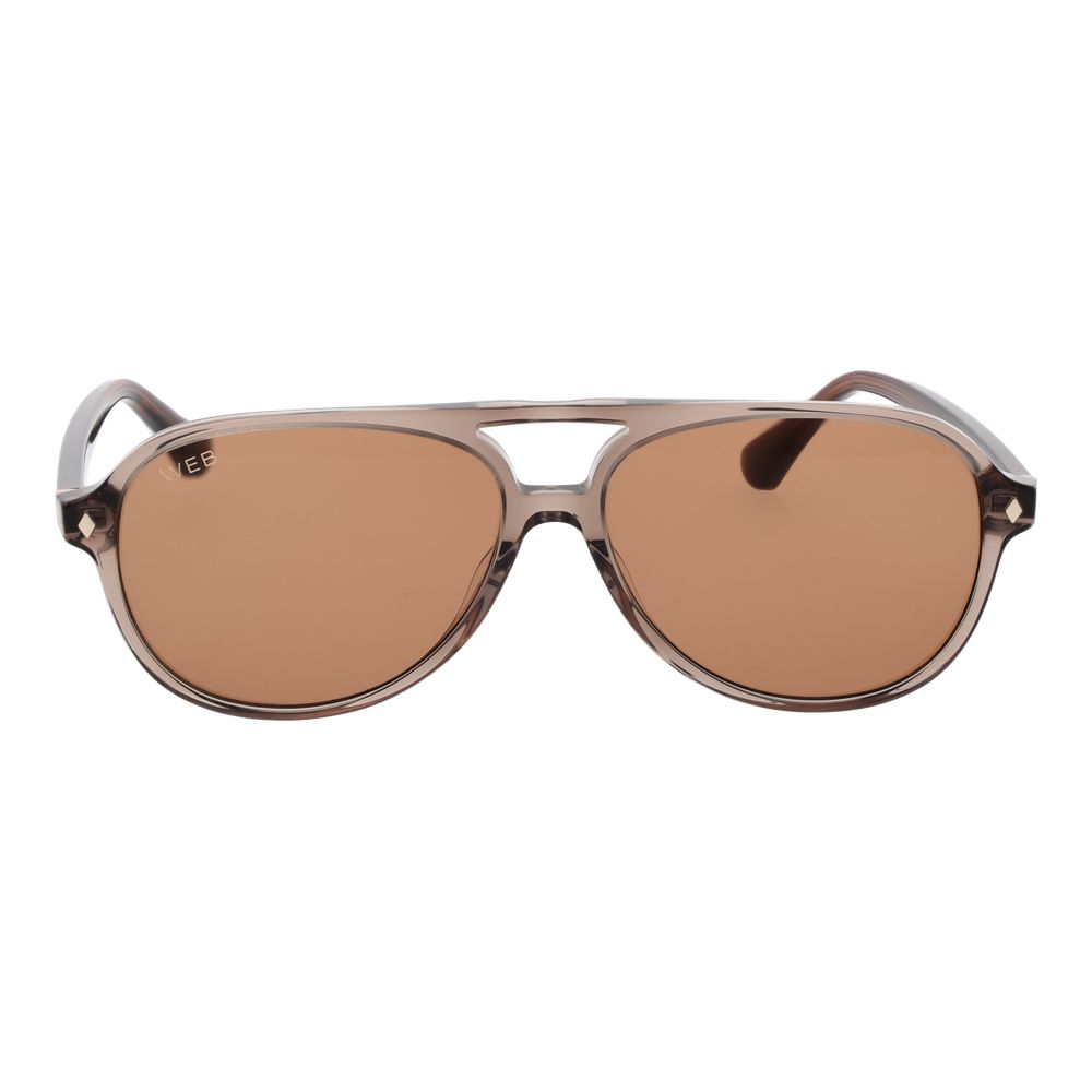 Web Brown Acetate Aviator Sunglasses for Men
