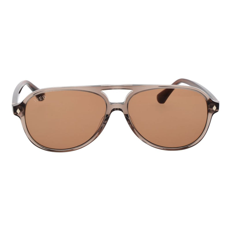 Web Brown Acetate Aviator Sunglasses for Men