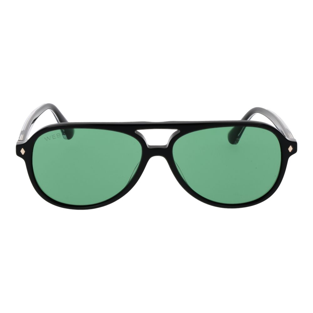 Web Black Acetate Aviator Sunglasses for Men