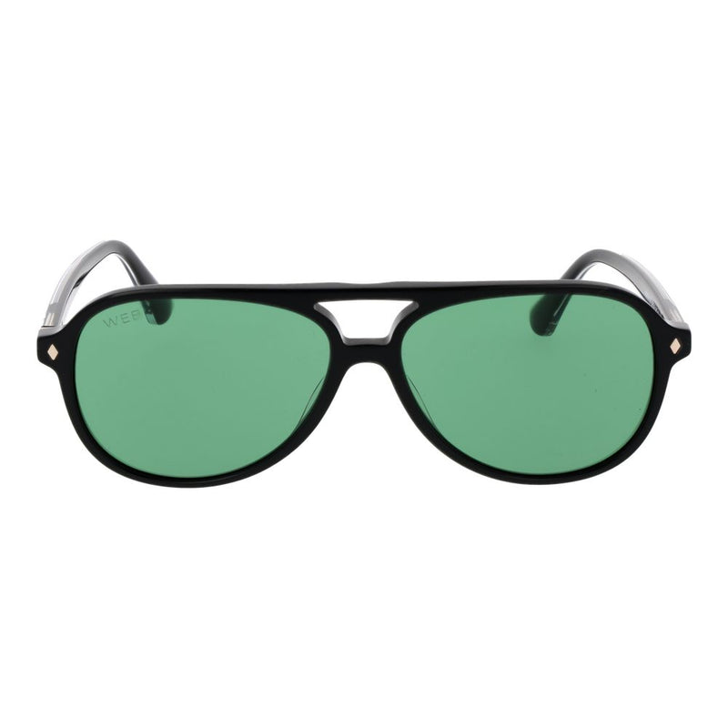 Web Black Acetate Aviator Sunglasses for Men
