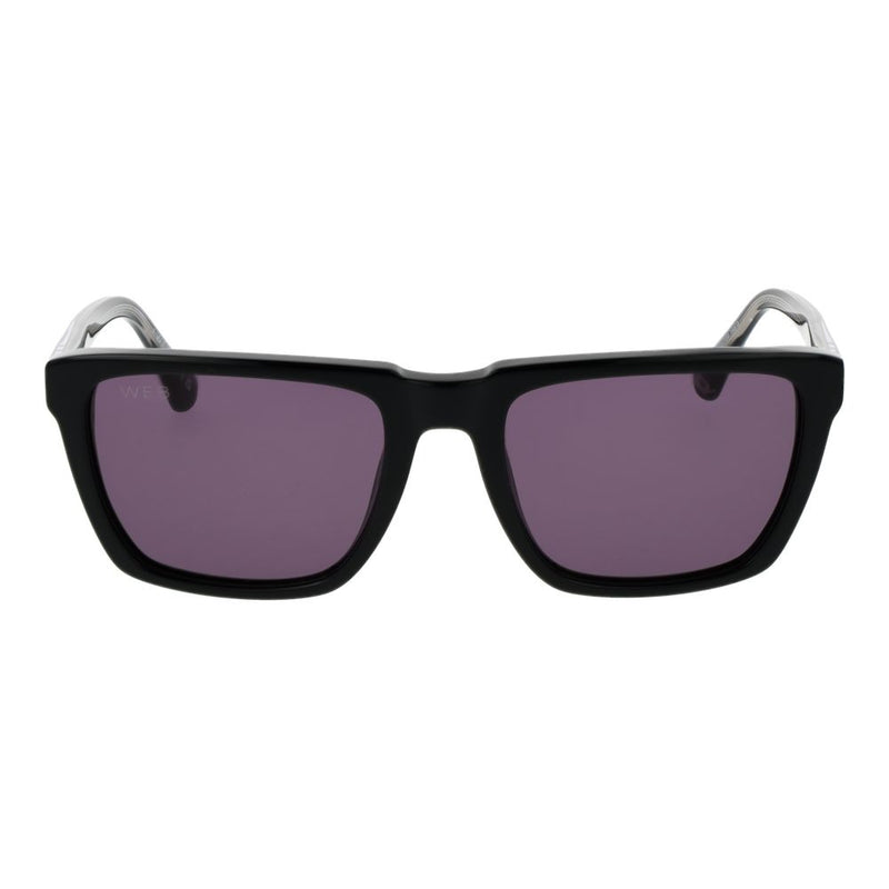 Web Black Acetate Square Sunglasses for Men