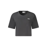 T-shirt Fila Locri Loose Cropped Femme en Coton Noir