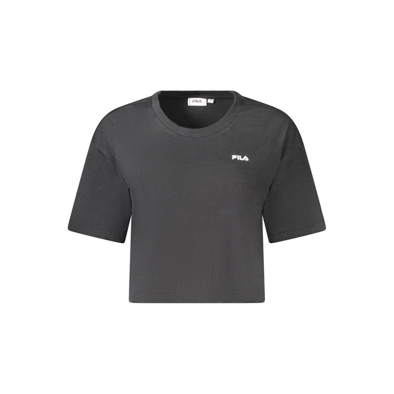 T-shirt Fila Locri Loose Cropped Femme en Coton Noir