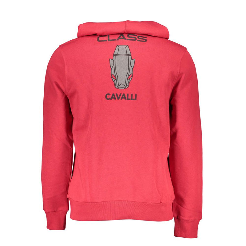 Cavalli Class Rosso Sweatshirt en Coton pour Hommes