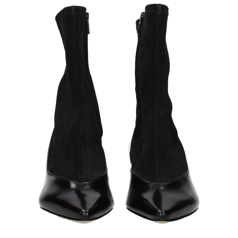 Jacquemus Black Leather Ankle Boots - Vintage Effect