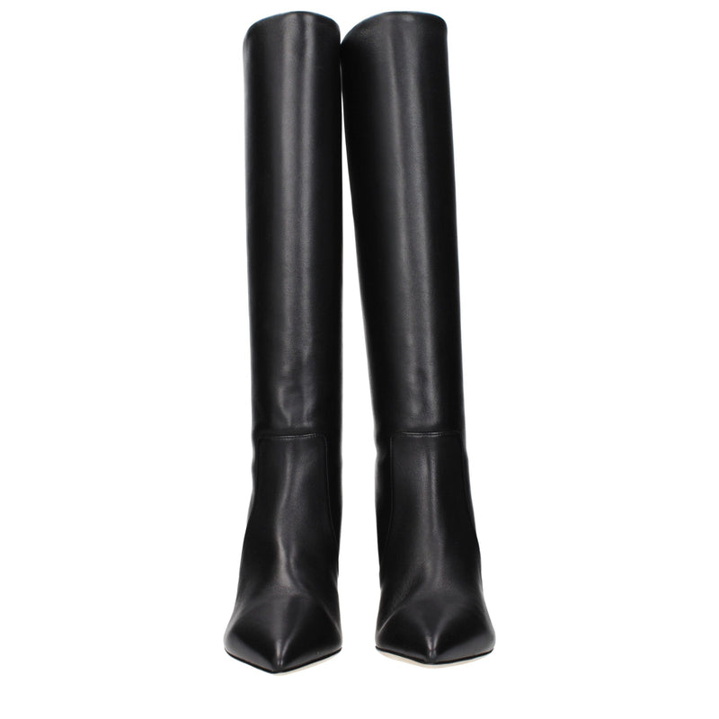 Paris Texas Black Leather Ankle Boots