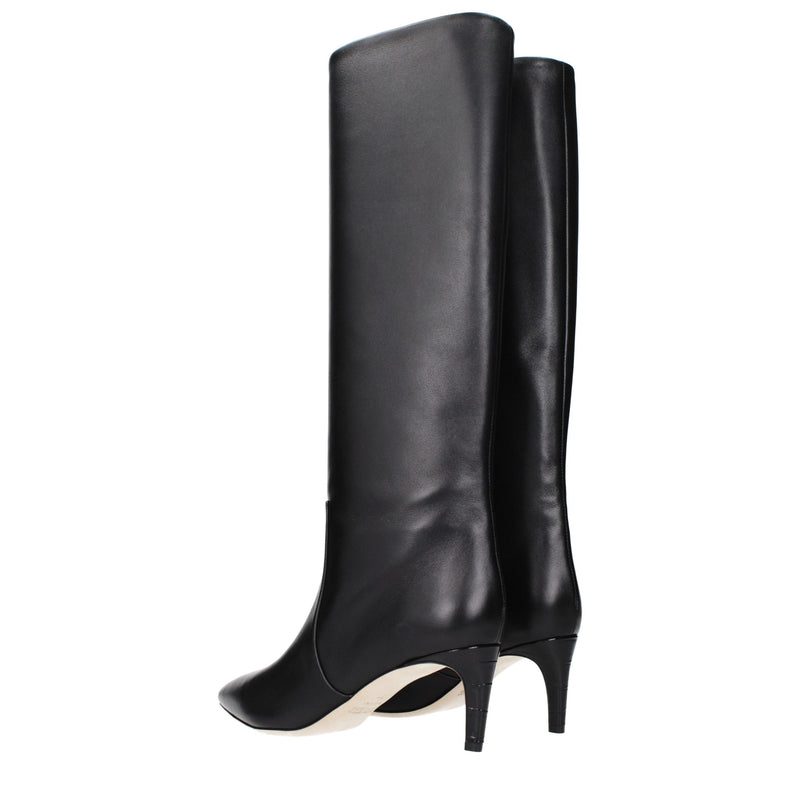 Paris Texas Black Leather Ankle Boots
