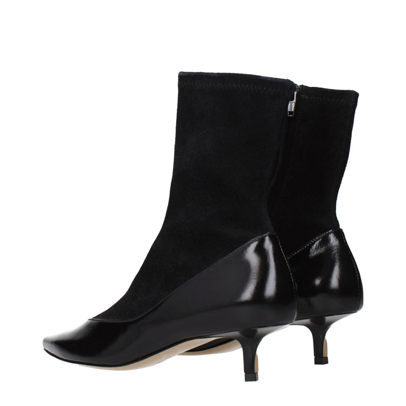 Jacquemus Black Leather Ankle Boots - Vintage Effect