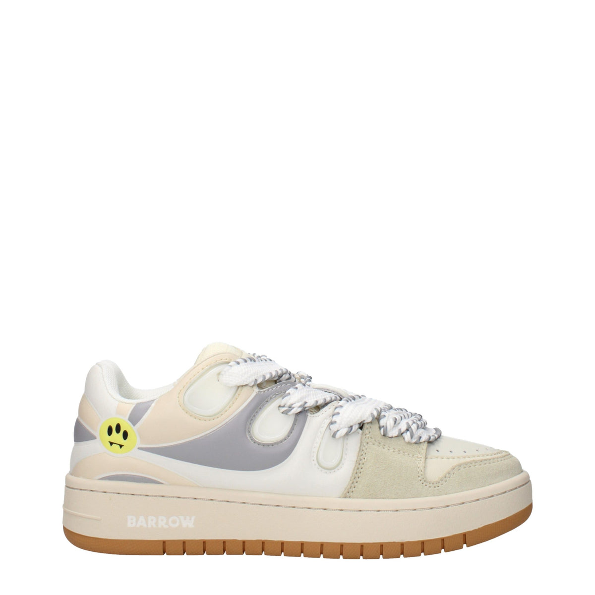 Barrow Beige Leather Low Top Sneakers for Women