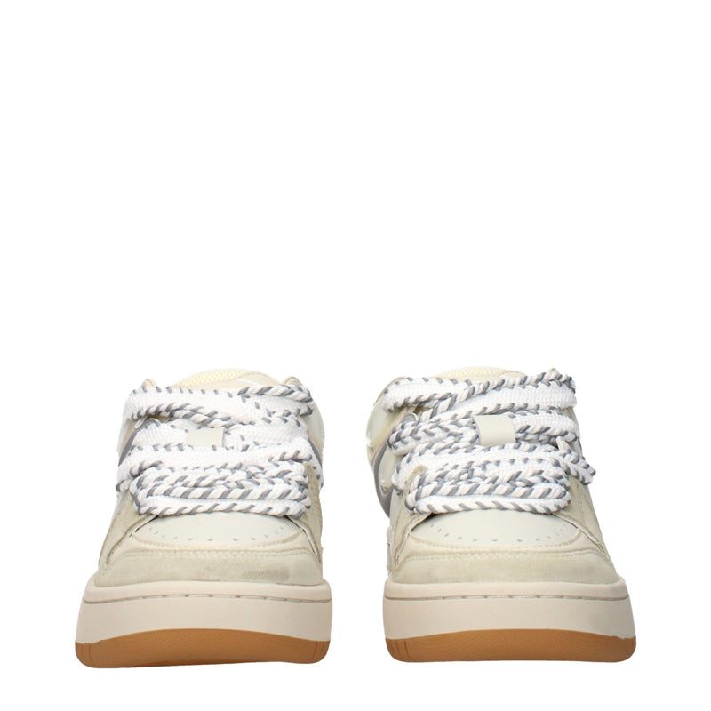 Barrow Beige Leather Low Top Sneakers for Women