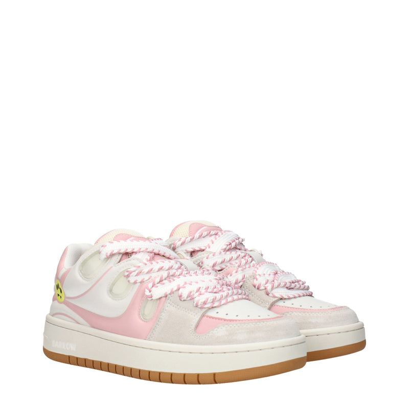Barrow White Leather Low Top Sneakers for Women