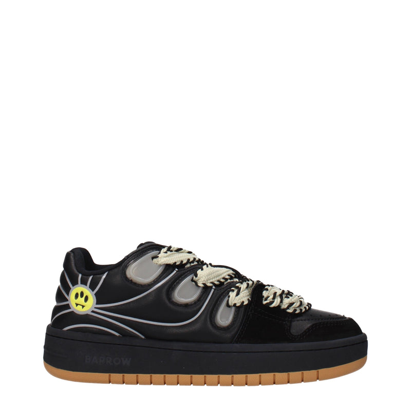 Barrow Black Leather Low Top Sneakers for Women