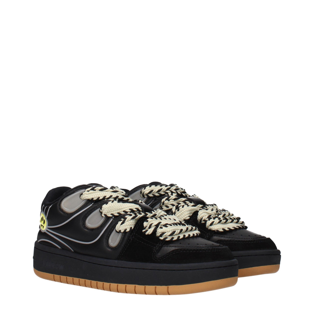 Barrow Black Leather Low Top Sneakers for Women