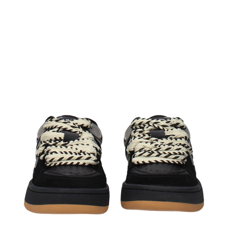 Barrow Black Leather Low Top Sneakers for Women
