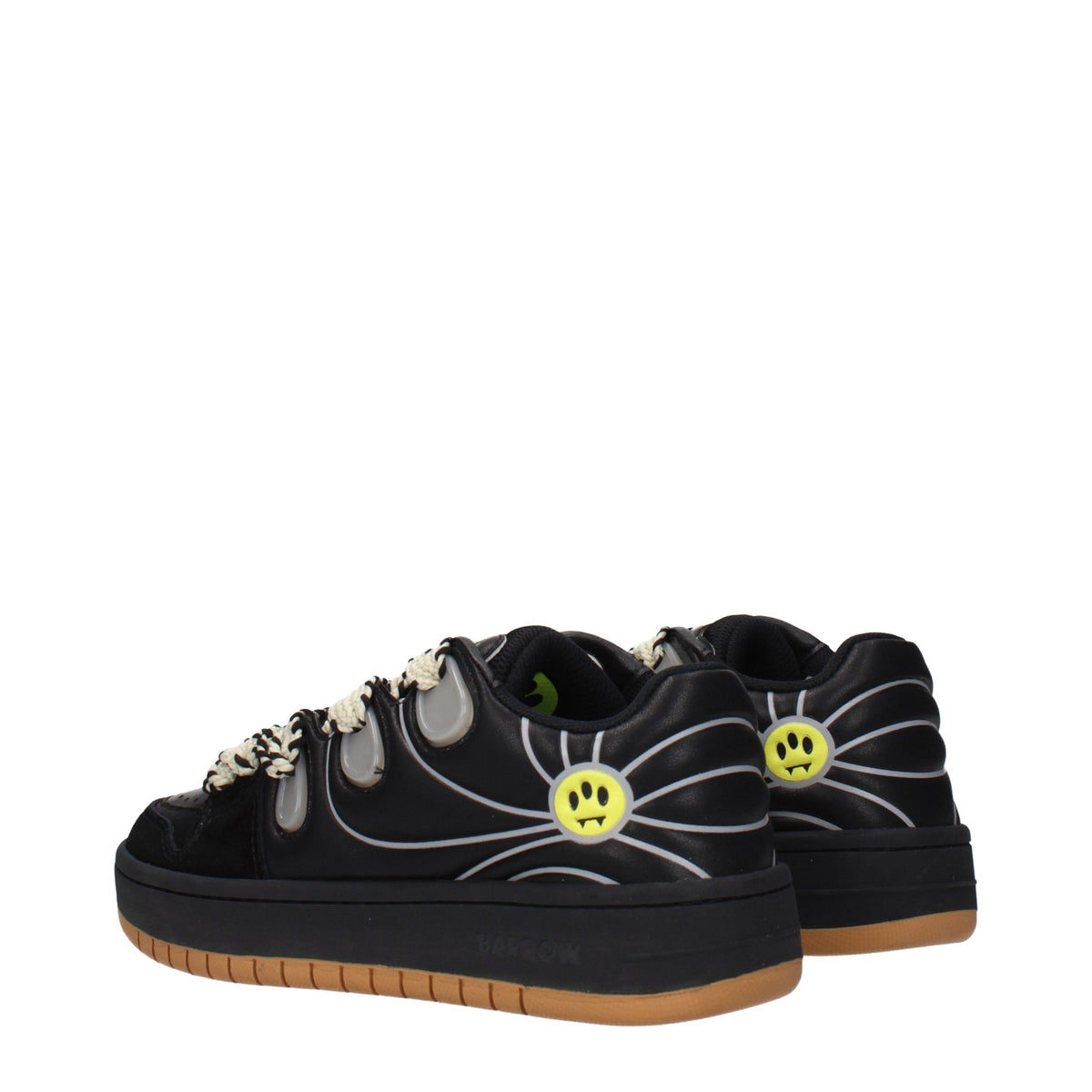 Barrow Black Leather Low Top Sneakers for Women
