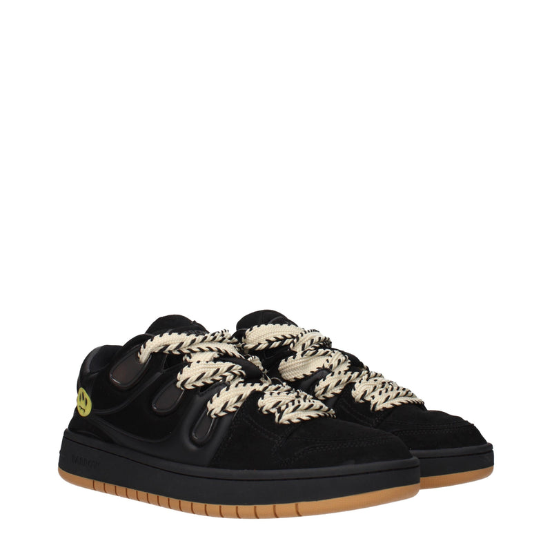 Barrow Black Leather Sneakers for Men
