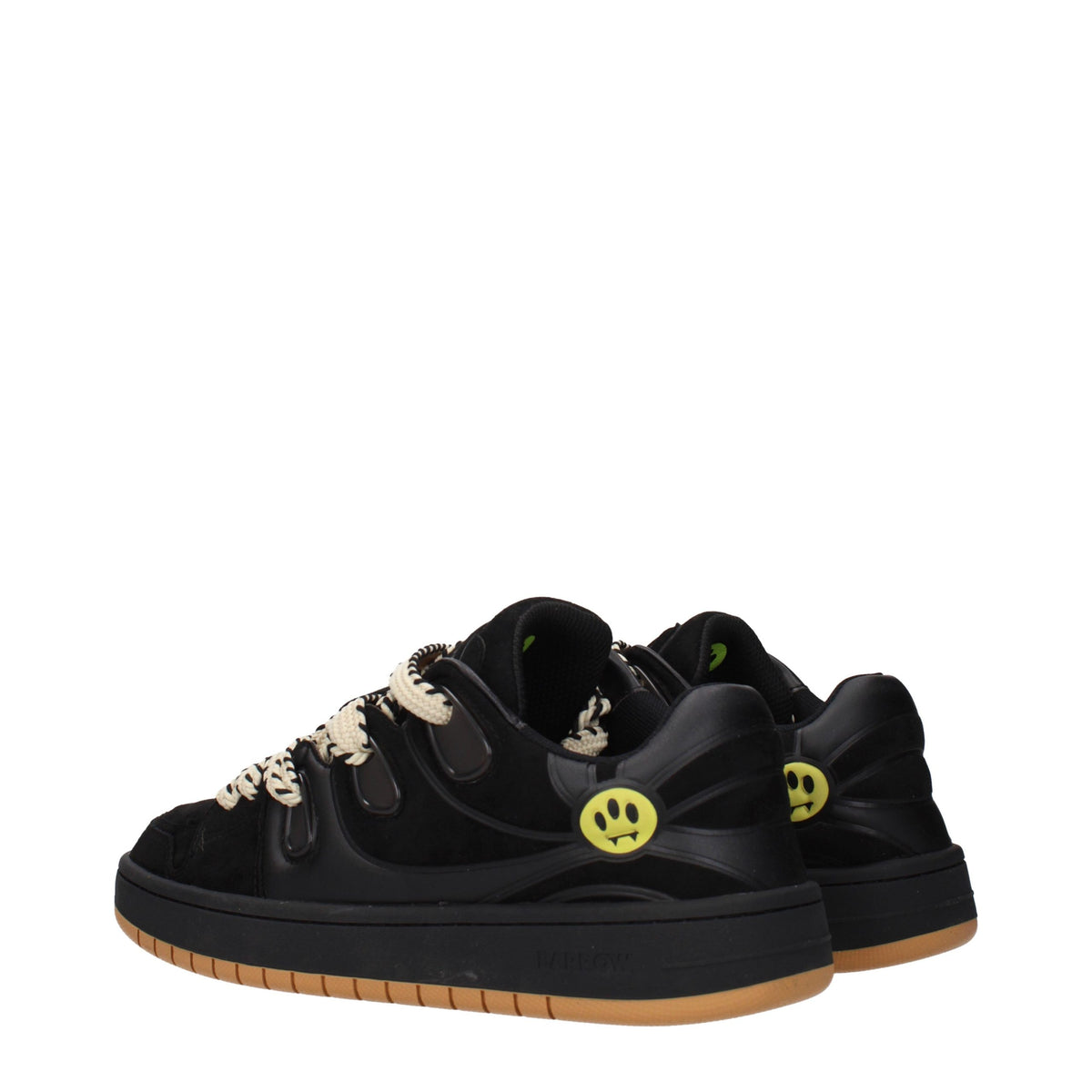 Barrow Black Leather Sneakers for Men