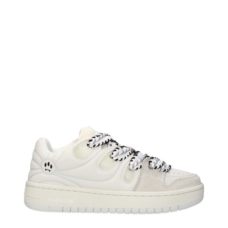 Barrow White Leather Low Top Sneakers for Women