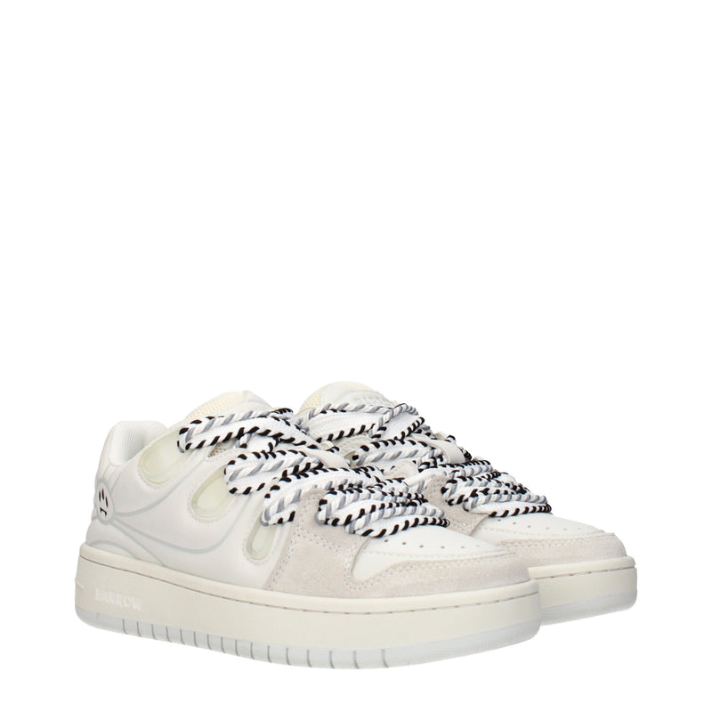 Barrow White Leather Low Top Sneakers for Women