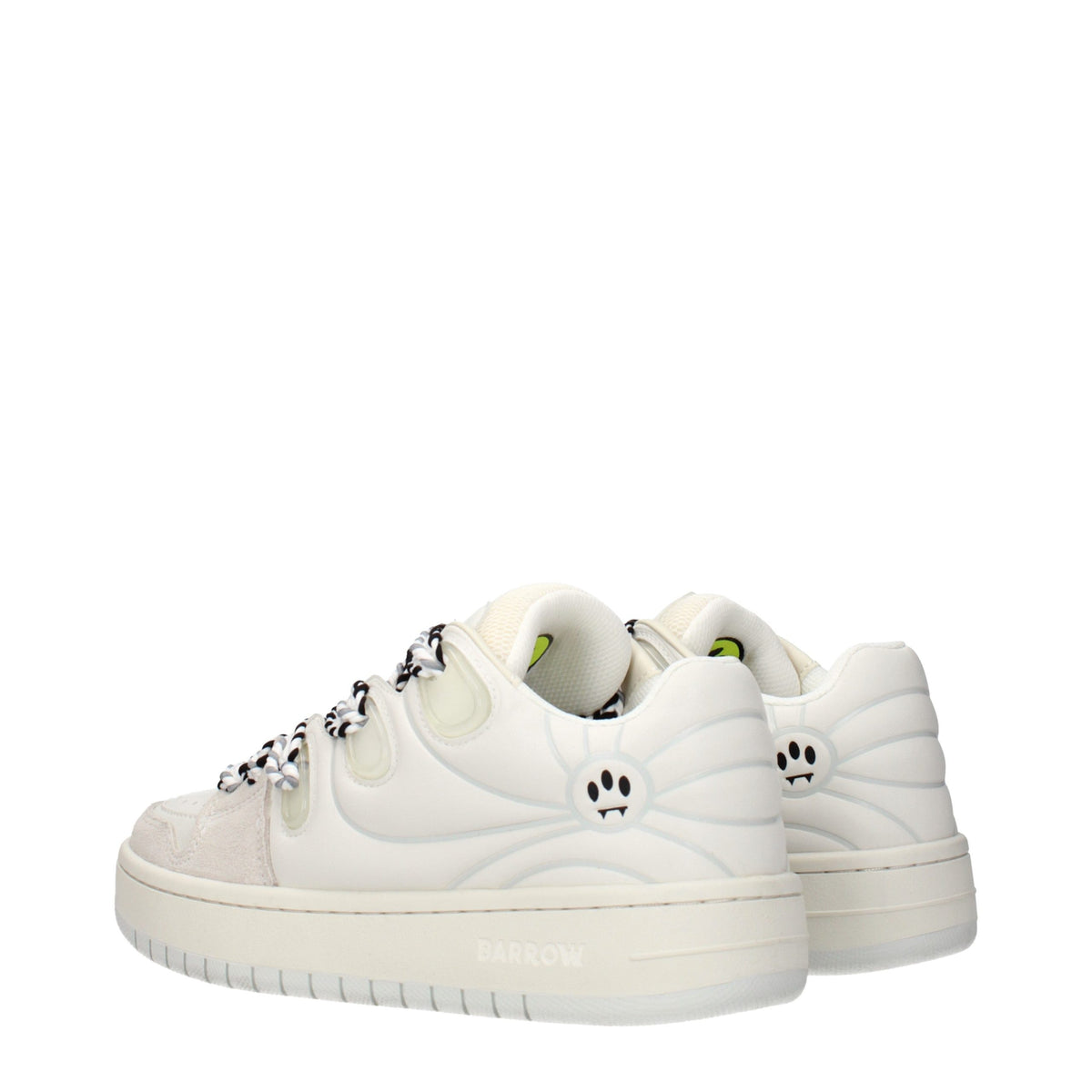 Barrow White Leather Low Top Sneakers for Women