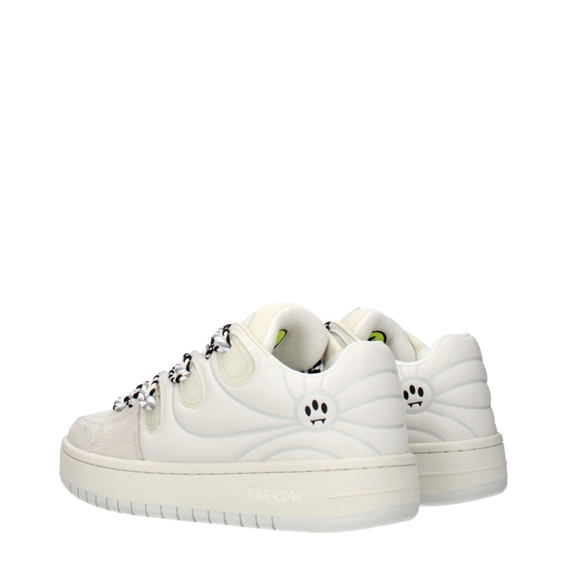 Barrow White Leather Low Top Sneakers for Women