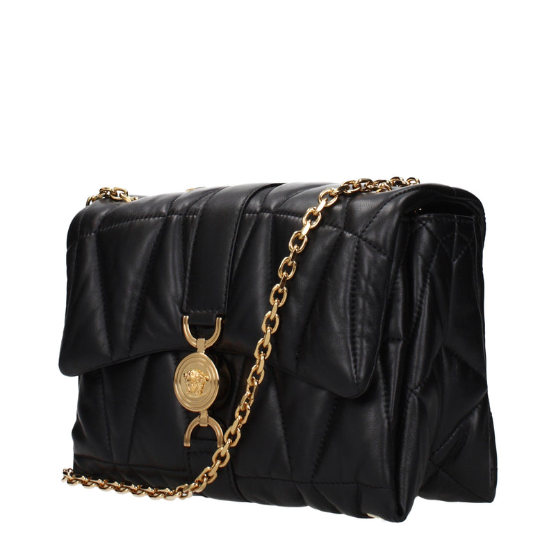 Sac à bandoulière en cuir noir Versace