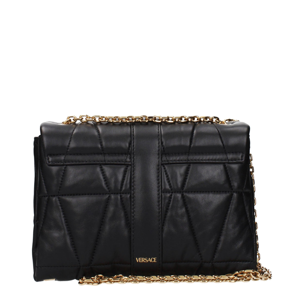 Sac à bandoulière en cuir noir Versace