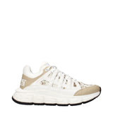 Versace White Fabric Athletic Sneakers for Men