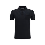 Aragona Cashmere Black Cotton Polo Shirt