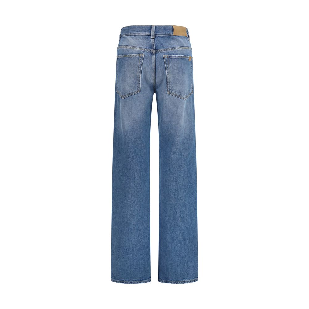 Calvin Klein Blue Cotton Straight-Leg Jeans for Women