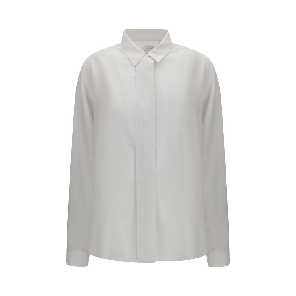 Calvin Klein Amari White Silk Dress Shirt for Women