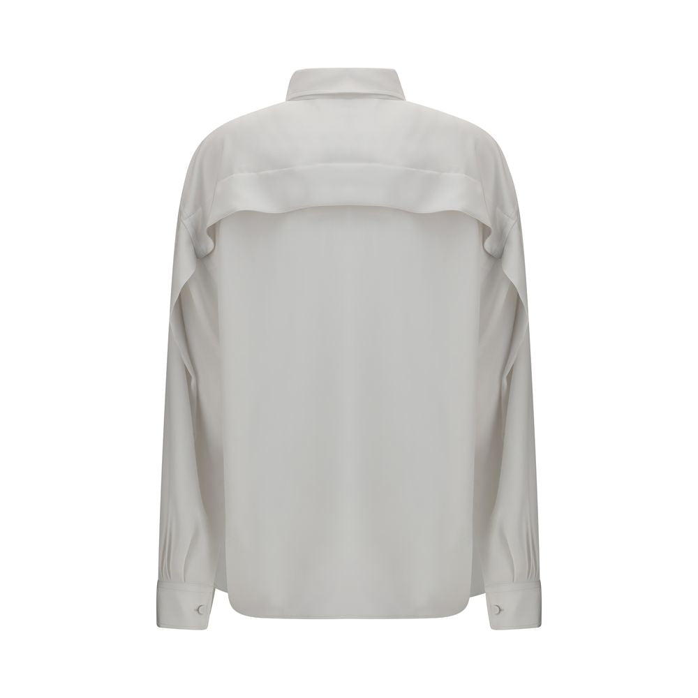 Calvin Klein Amari White Silk Dress Shirt for Women