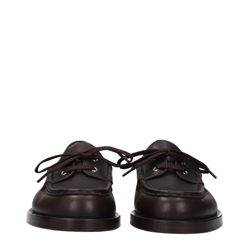 Jacquemus Brown Leather Slip-On Loafers for Men