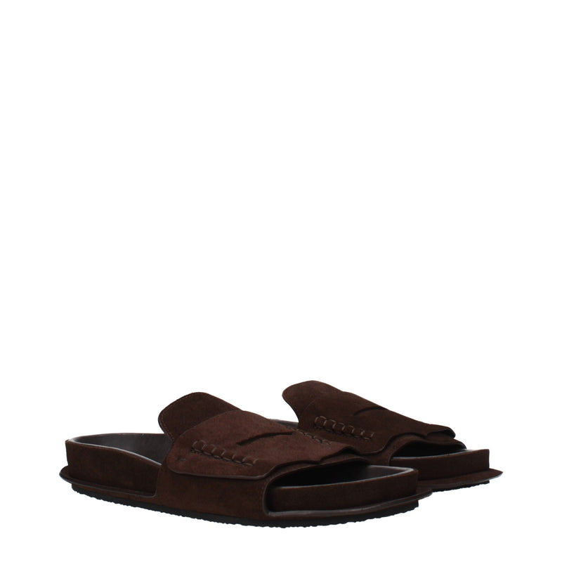 Jacquemus Brown Leather Slippers for Women