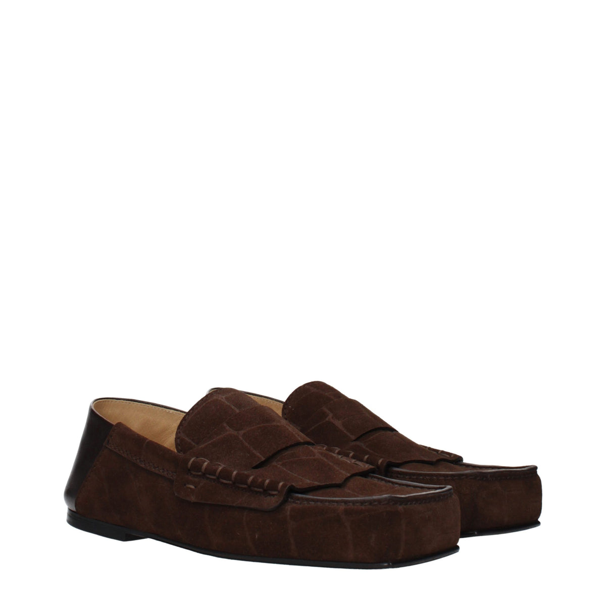 Jacquemus Brown Leather Slip-On Loafers for Women