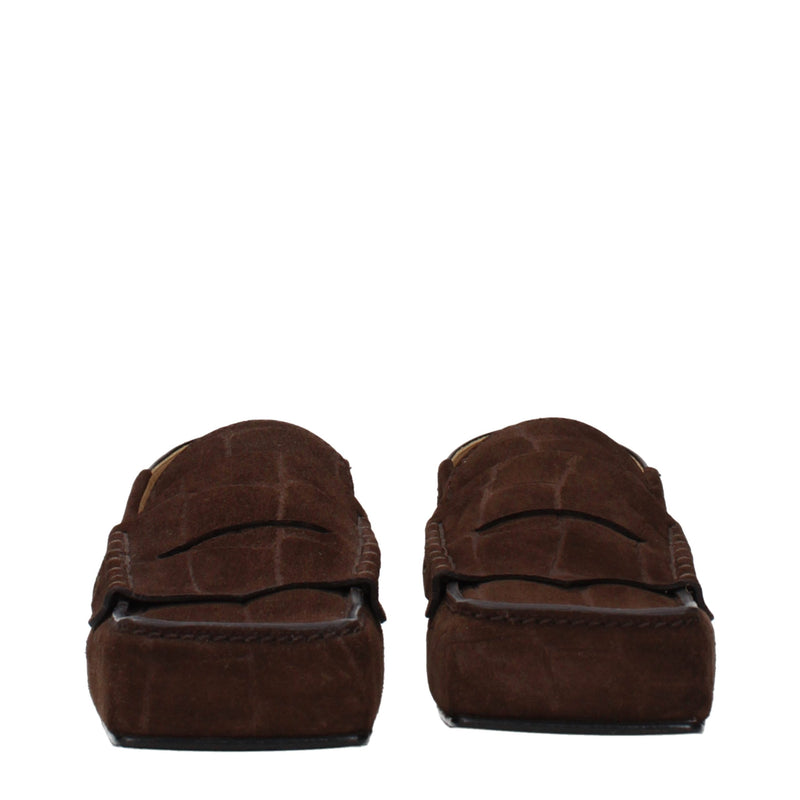 Jacquemus Brown Leather Slip-On Loafers for Women