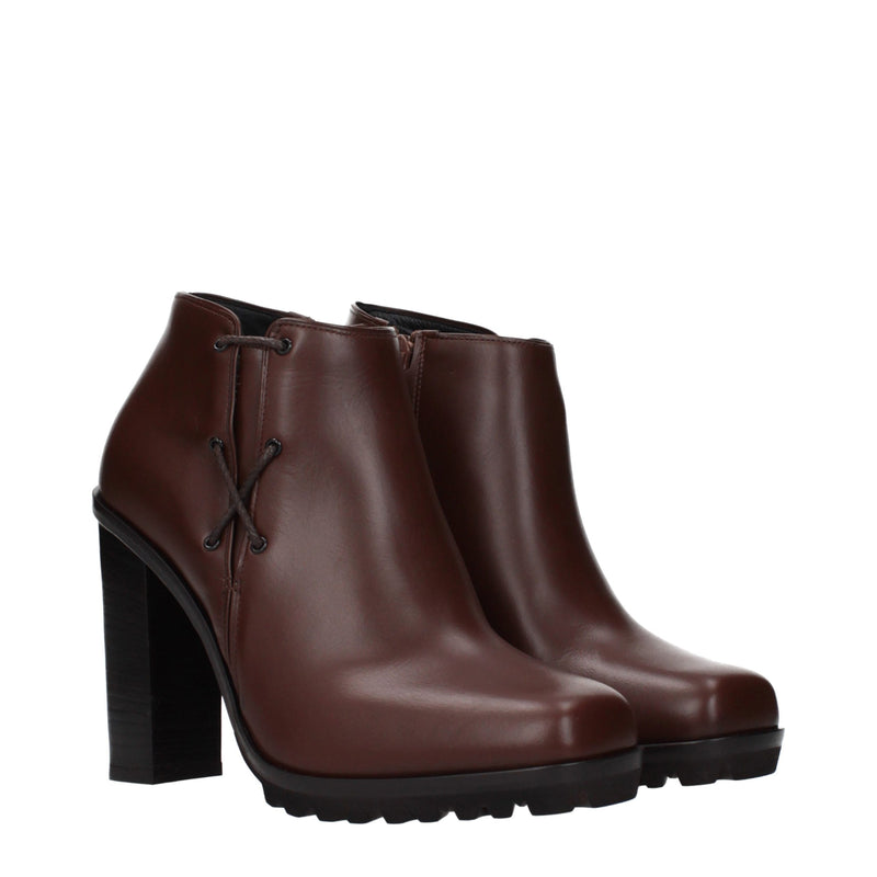 Max Mara Brown Leather Ankle Boots for Women
