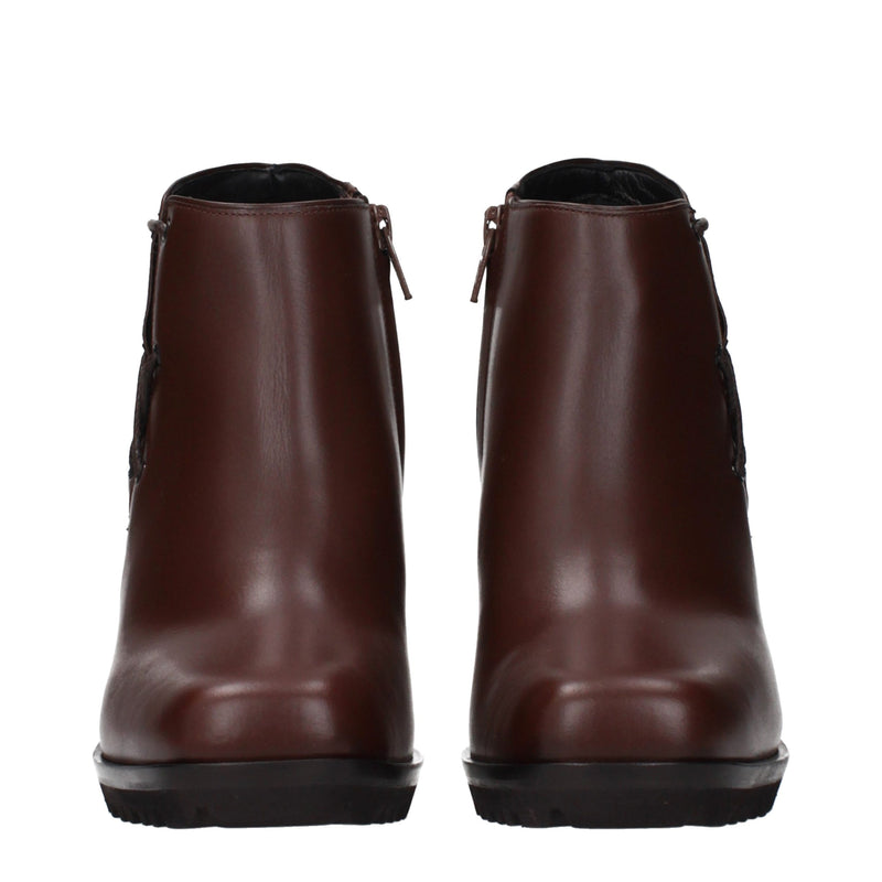Max Mara Brown Leather Ankle Boots for Women