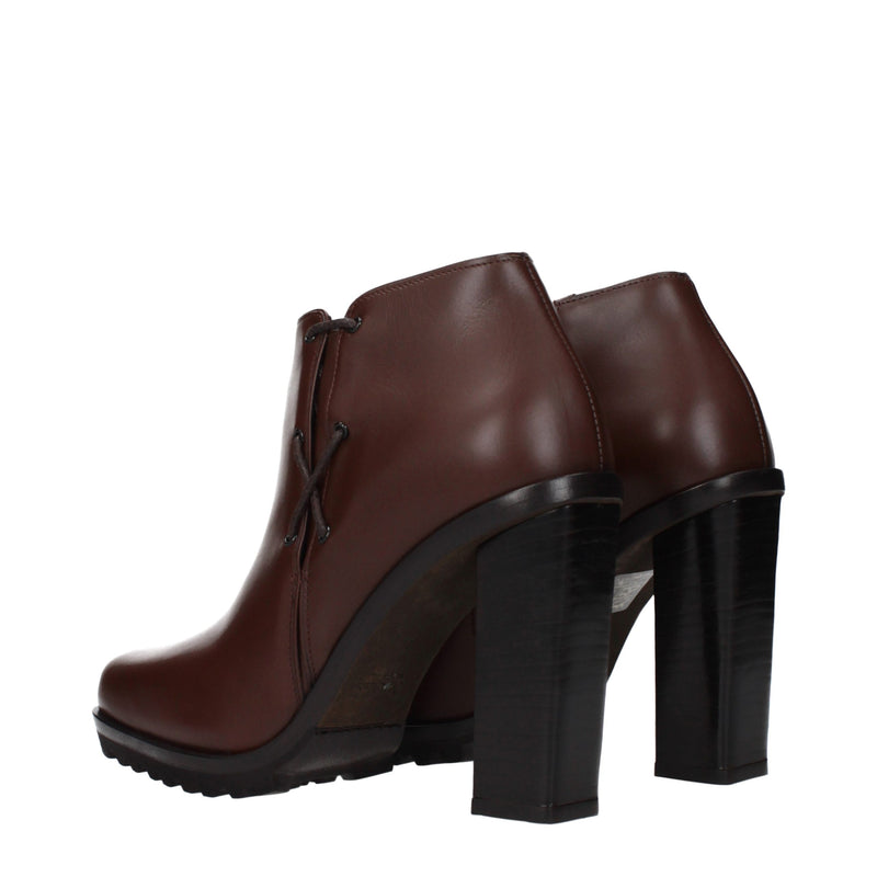 Max Mara Brown Leather Ankle Boots for Women