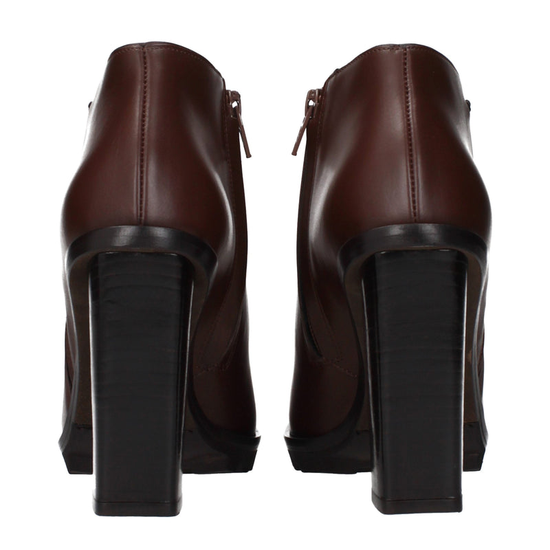 Max Mara Brown Leather Ankle Boots for Women
