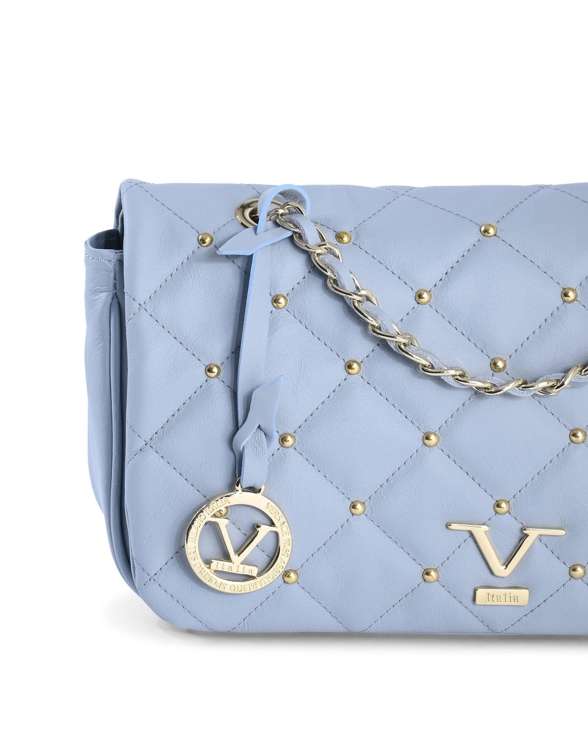 19V69 Italia Blue Leather Shoulder Bag - Elegant & Versatile