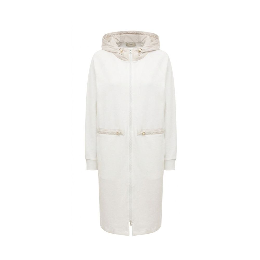 Herno White Cotton Coat for Women