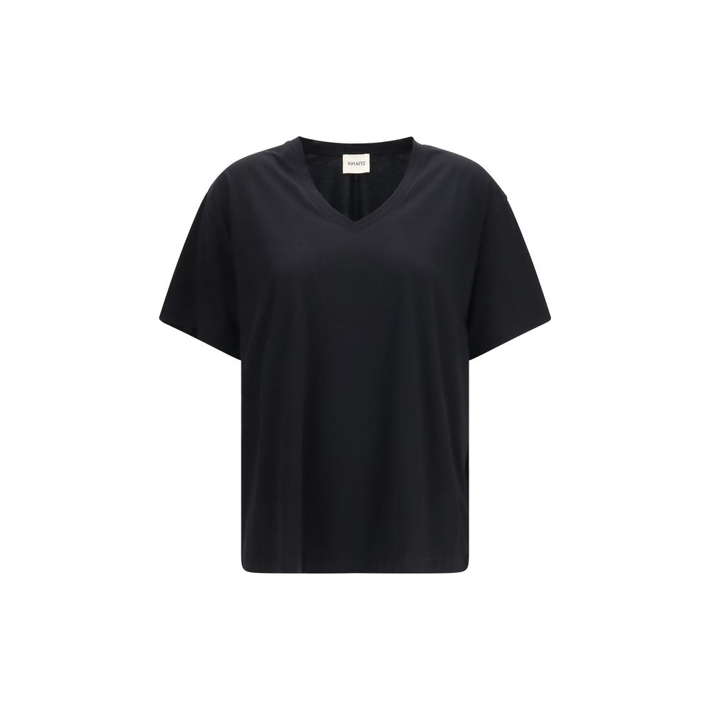 T-shirt noir en coton Khaite