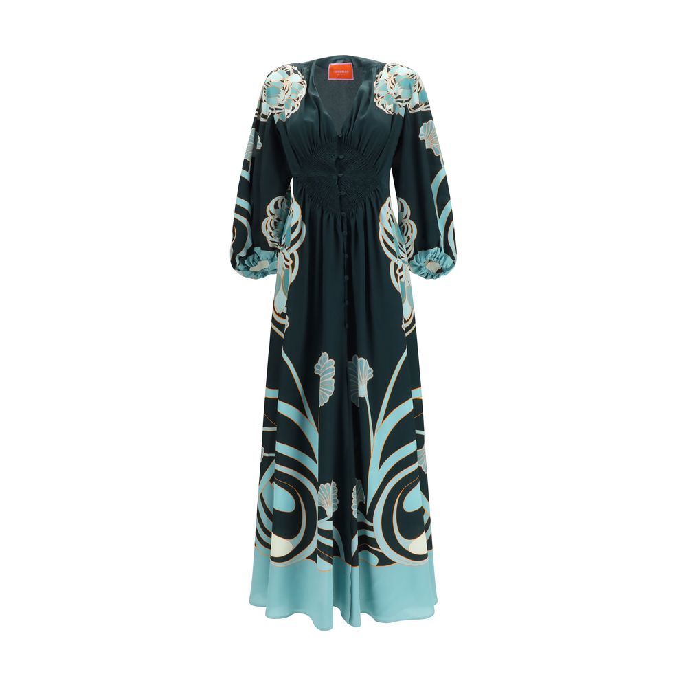 La Double J Blue Silk Camerino Dress for Women