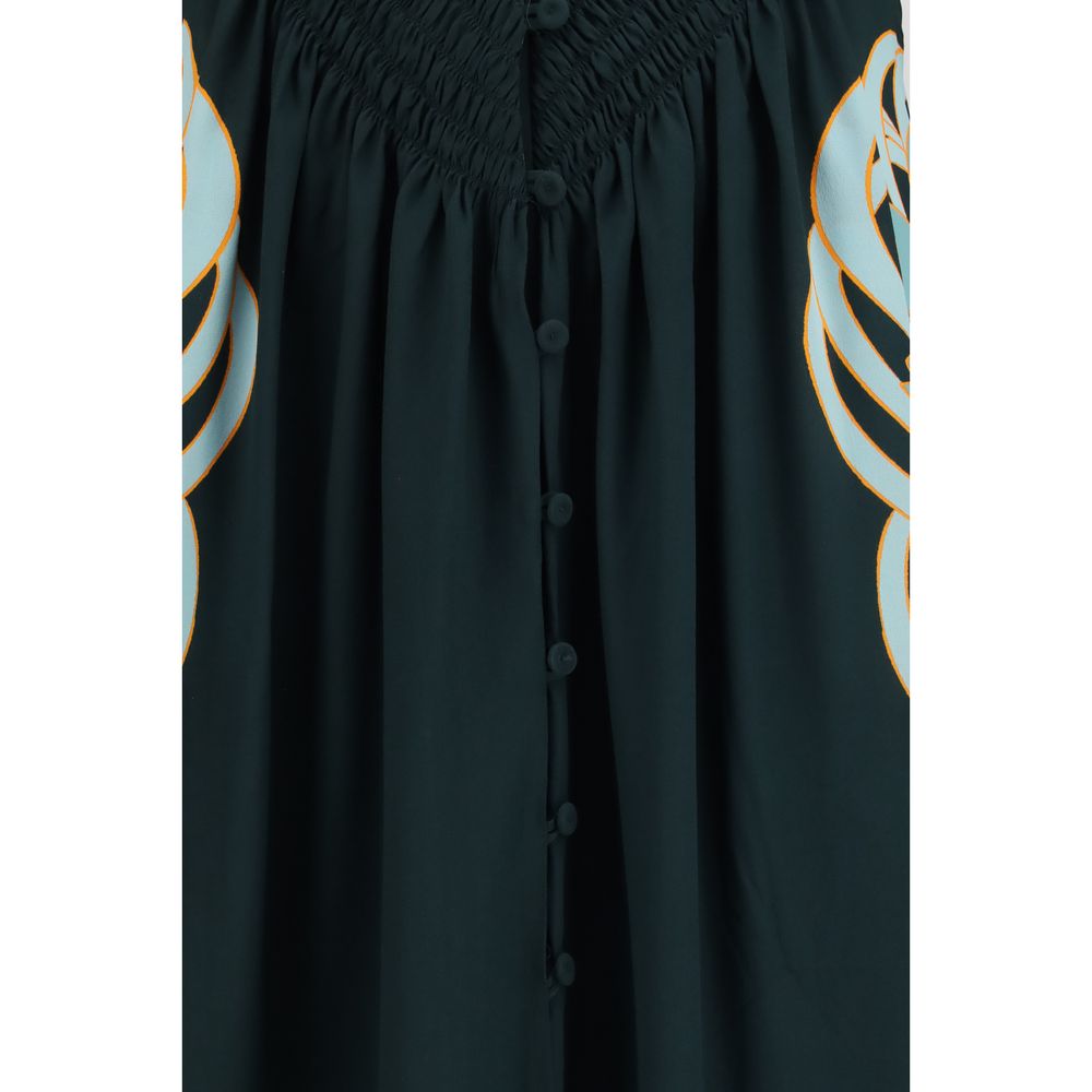 La Double J Blue Silk Camerino Dress for Women