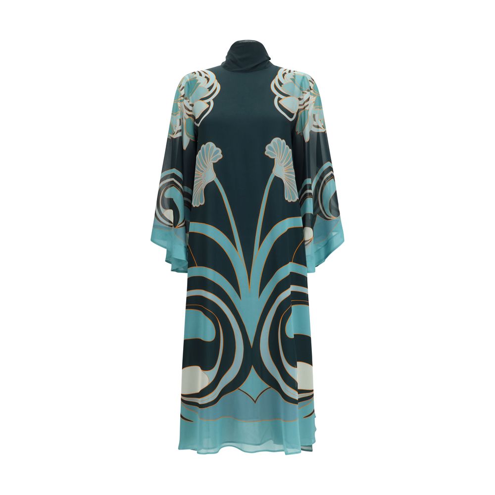 La Double J Magnifico Midi Dress in Blue Silk